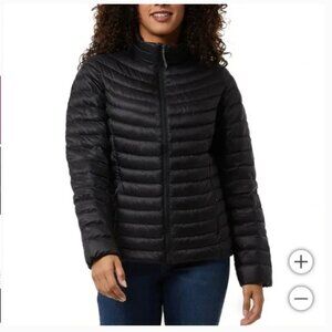 NWT 32 Degrees Heat Ultra Lightweight Down Packable Coat Jacket Black Sz L